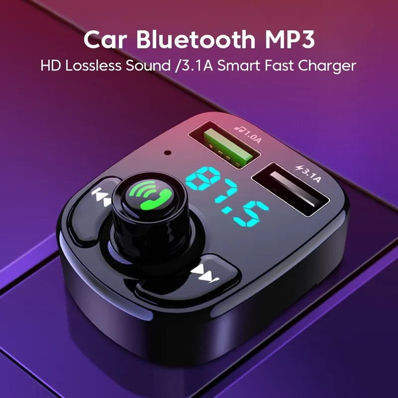 Robot Bluetooth Car - Светодиодный MP3 Автомобильный Bluetooth FM-аудиоприемник Hands-Free