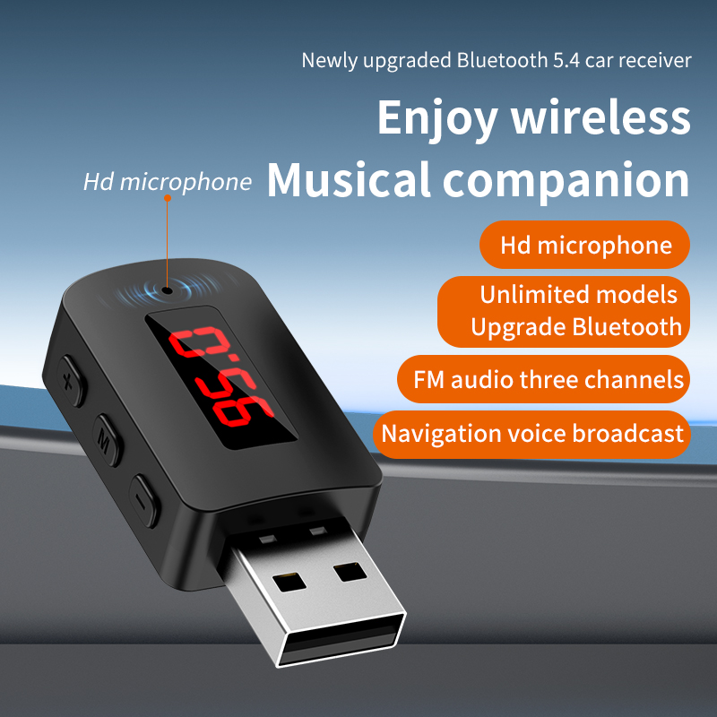 Robot Bluetooth Car - Bluetooth 5.4 Мини-USB-приемник со светодиодным дисплеем