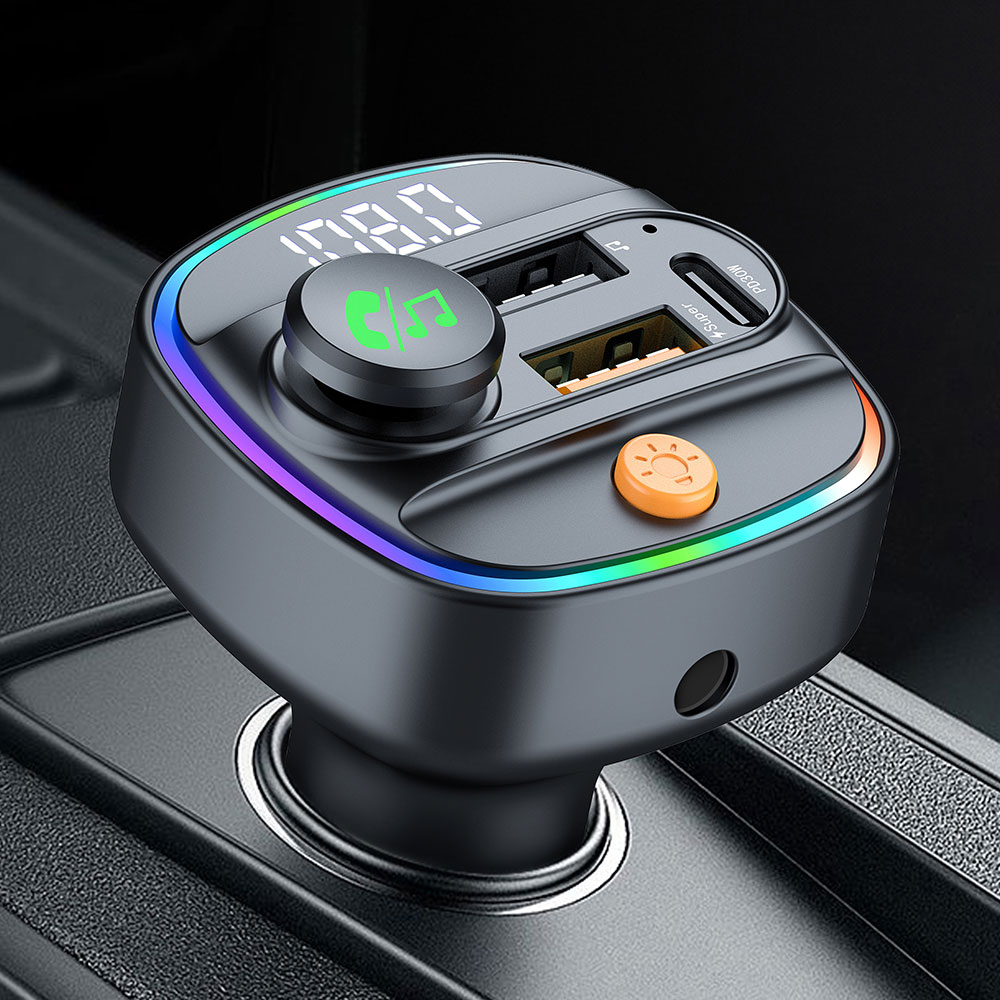 Robot Bluetooth Car - Bluetooth 5,4 FM-передатчик Handsfree Автомобильный AUX-радиомодулятор