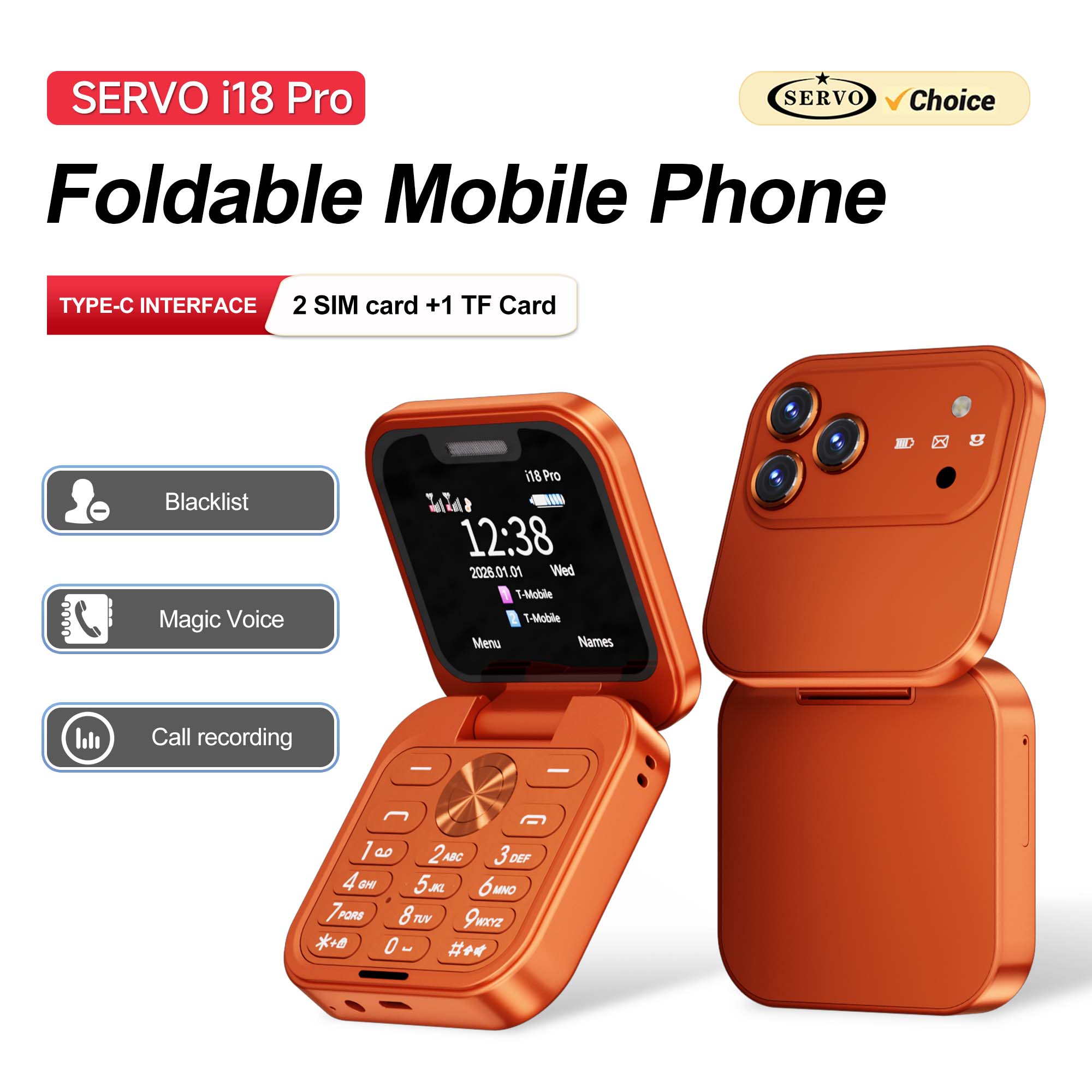 Servo Pan Tilt - Складной мобильный телефон SERVO I18 PRO