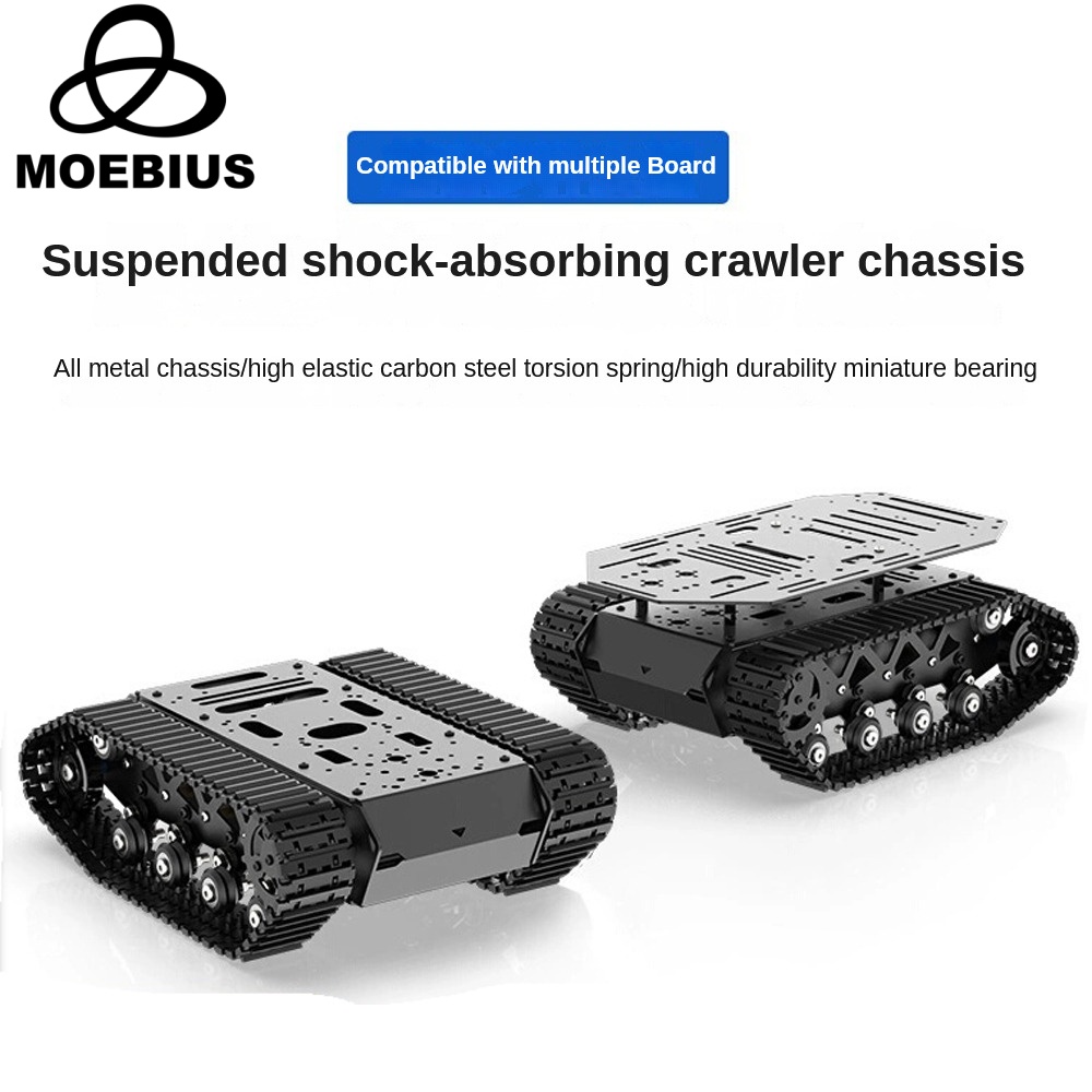 Tracked Robot Chassis - Нагрузка 10 кг, металлическое амортизирующее шасси