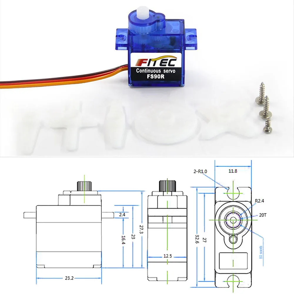 Feetech Mini FS90R микро серво – обзор и цена Micro Servo